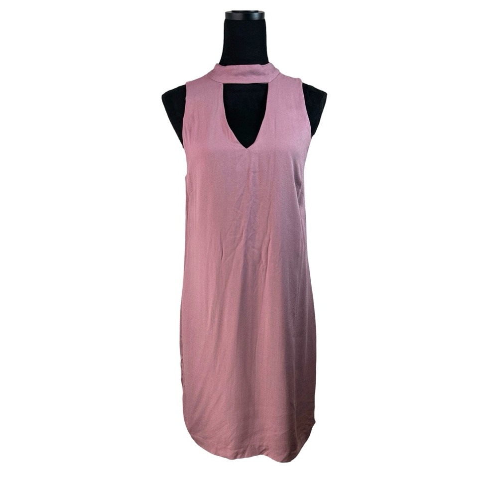 WAYF Shift Dress Dusty Pink High Neck Sleeveless Size S Boho